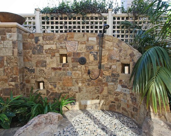 Tropical Stone Outdoor Shower